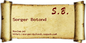 Sorger Botond névjegykártya